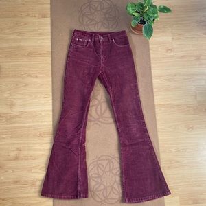 Vintage Burgundy Corduroy Flares